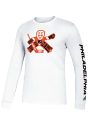 Adidas Philadelphia Flyers White Goalie School Long Sleeve T Shirt