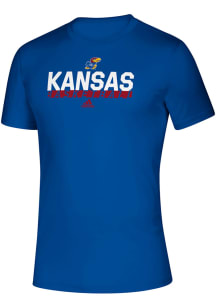 Adidas Kansas Jayhawks Blue On Court Short Sleeve T Shirt