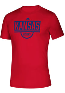 Adidas Kansas Jayhawks Red Practice Graphic Short Sleeve T Shirt