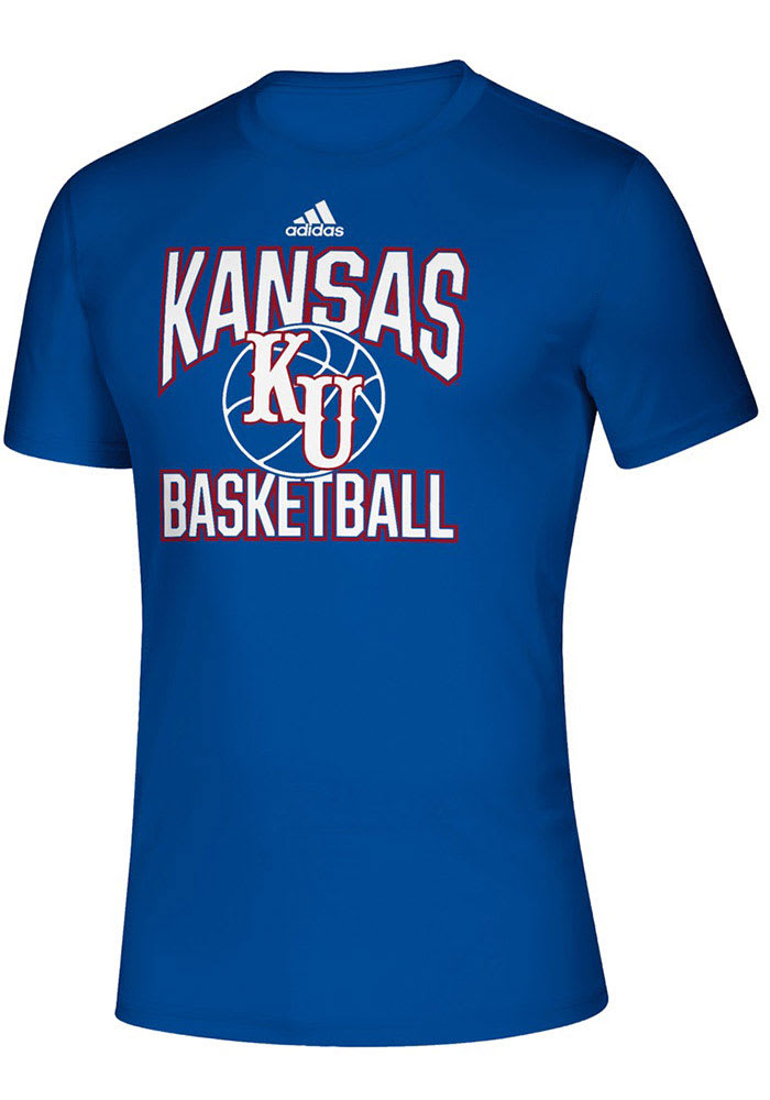 Adidas Kansas Jayhawks Blue Basketball Classics Short Sleeve T Shirt