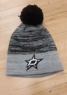Adidas Dallas Stars Grey Jacquard Tonal Pom Beanie Mens Knit Hat