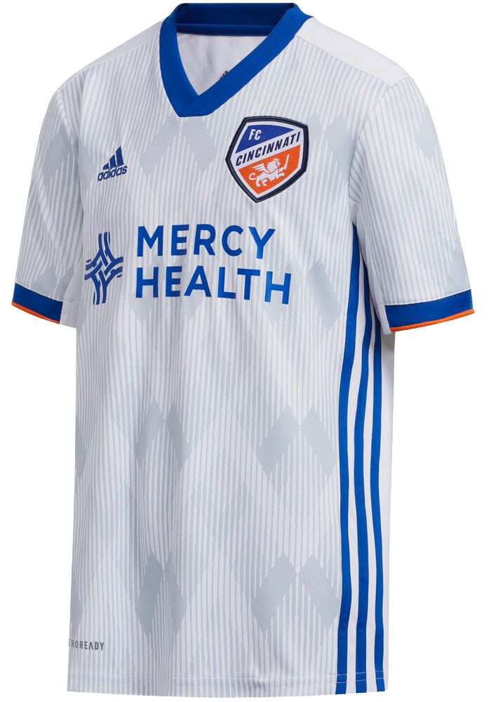 Adidas FC Cincinnati Youth White 2020 Secondary Soccer Jersey