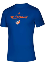 Adidas FC Cincinnati Blue Wordmark Goals Short Sleeve T Shirt