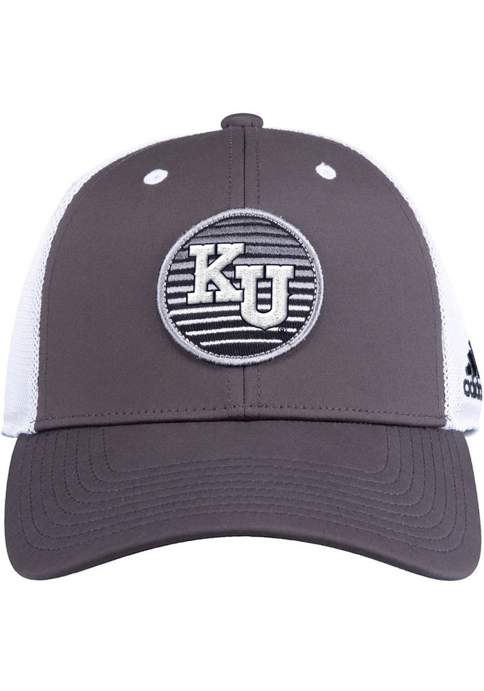 Adidas Kansas Jayhawks Retro Mesh Trucker Adjustable Hat - Black