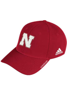Adidas Nebraska Cornhuskers Mens Red 2020 Sideline Coach structured Flex Hat
