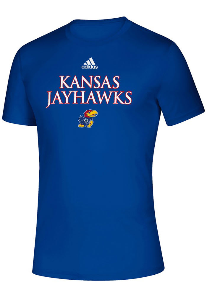 Adidas Kansas Jayhawks Blue Locker Room Wordmark Creator Short Sleeve T Shirt