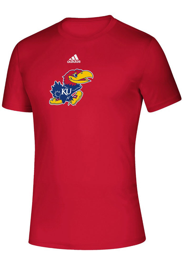 Adidas Kansas Jayhawks Red Locker Room Logo Creator Short Sleeve T Shirt