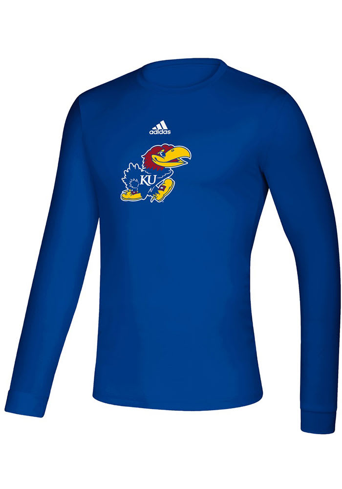Adidas Kansas Jayhawks Blue Locker Room Logo Creator Long Sleeve T-Shirt
