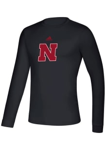 Adidas Nebraska Cornhuskers Black Locker Room Logo Creator Long Sleeve T-Shirt