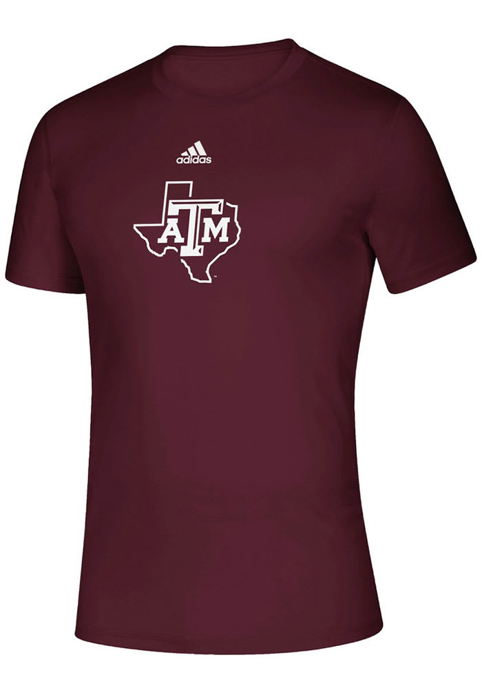 Adidas Texas A&M Aggies Maroon Locker Room Logo Creator Short Sleeve T Shirt