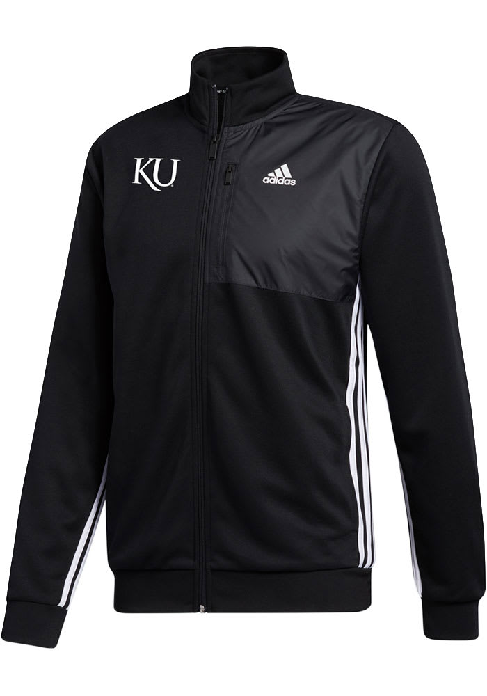 Adidas Kansas Jayhawks Mens Black Transitional Tracktop Pullover Jackets