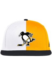 Adidas Pittsburgh Penguins White Reverse Retro Flat Brim Mens Snapback Hat