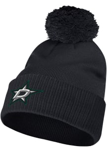 Adidas Dallas Stars Black Cuffed Pom Mens Knit Hat