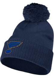 Adidas St Louis Blues Navy Blue Cuffed Pom Mens Knit Hat