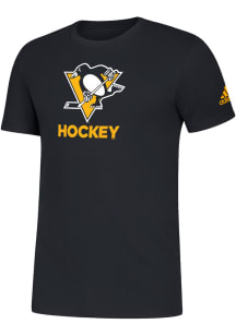 Adidas Pittsburgh Penguins Black Hockey Club Short Sleeve T Shirt