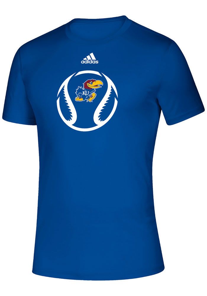 Adidas Kansas Jayhawks Blue Locker Icon Baseball Creator Short Sleeve T Shirt