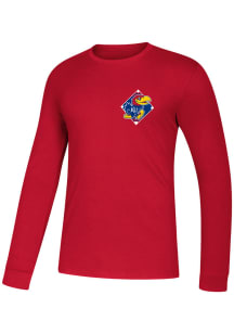 Adidas Kansas Jayhawks Red Diamond Days Amplifier Long Sleeve T Shirt