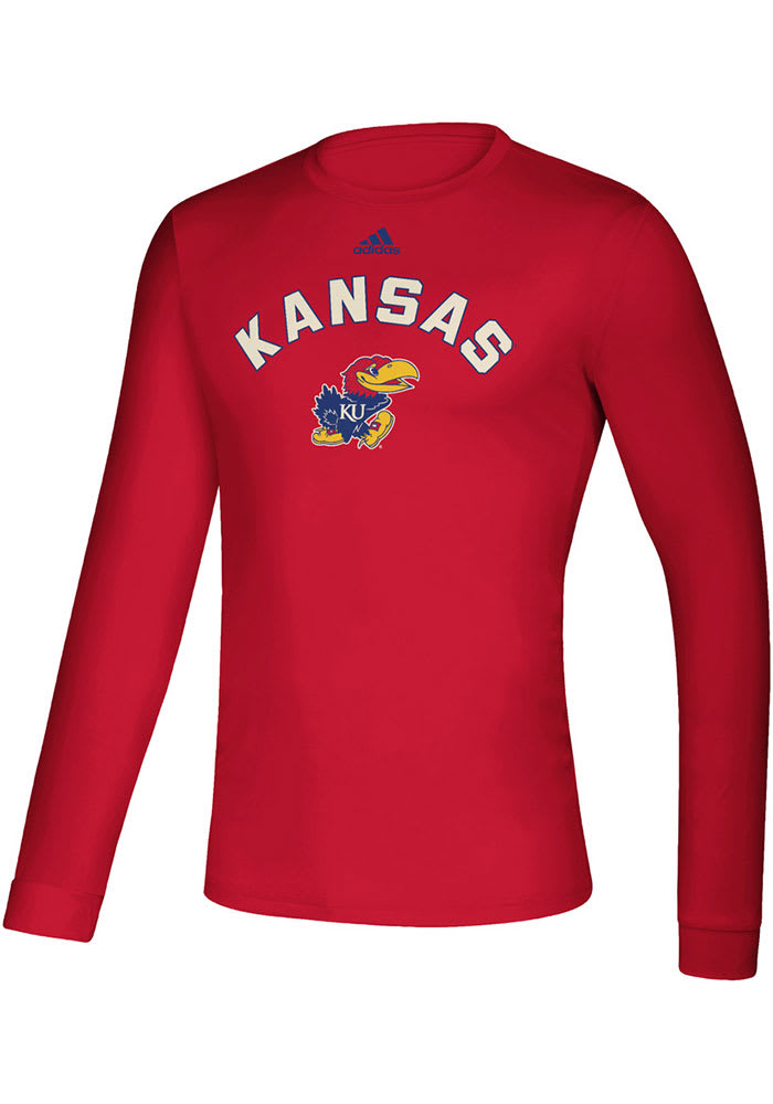 Adidas Kansas Jayhawks Red Reverse Retro Creator Long Sleeve T-Shirt