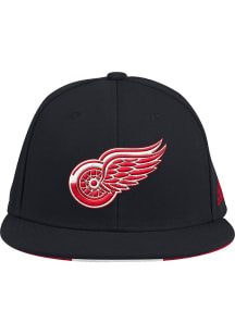 Adidas Detroit Red Wings Mens Black Baseball Fitted Hat