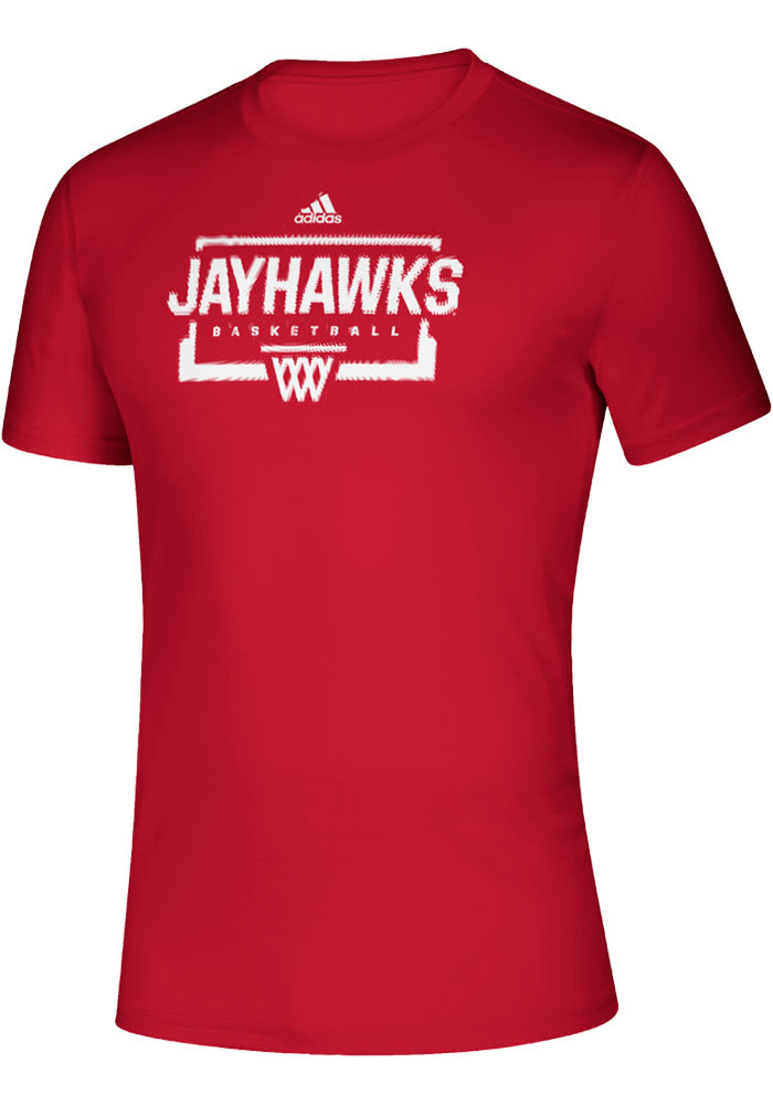Adidas Kansas Jayhawks Red Practice Creator Short Sleeve T Shirt