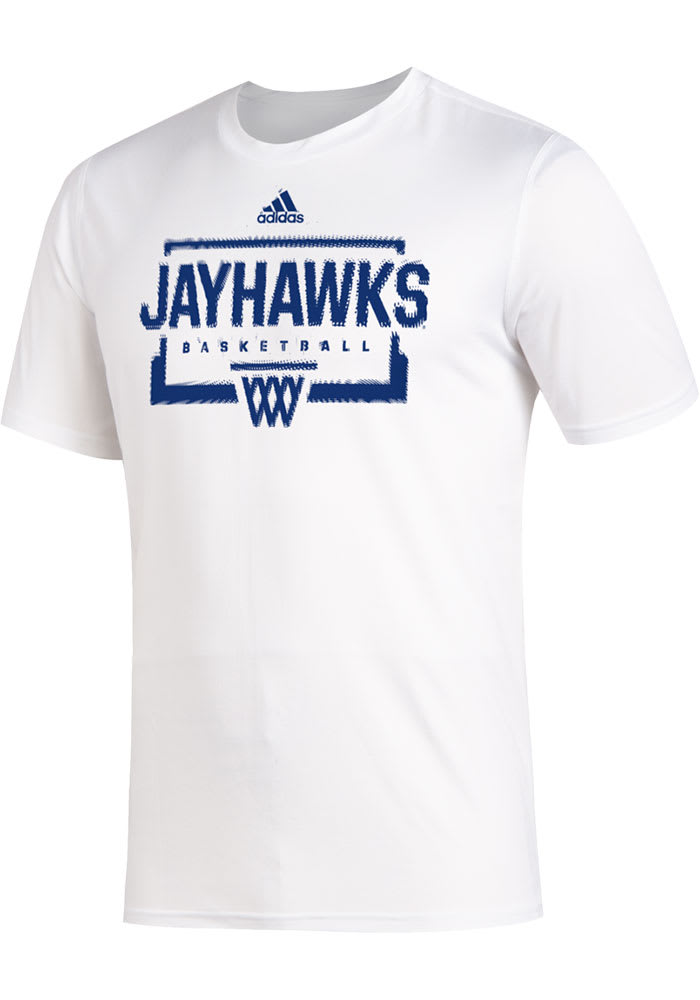 Adidas Kansas Jayhawks White Practice Creator Short Sleeve T Shirt