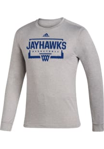 Adidas Kansas Jayhawks Grey Practice Creator Long Sleeve T-Shirt