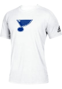 Adidas St Louis Blues White Team Logo Short Sleeve T Shirt
