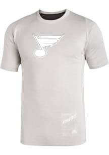 Adidas St Louis Blues Grey Team Logo Short Sleeve T Shirt