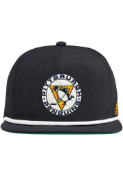 Adidas Pittsburgh Penguins Black Retro Rope Mens Snapback Hat