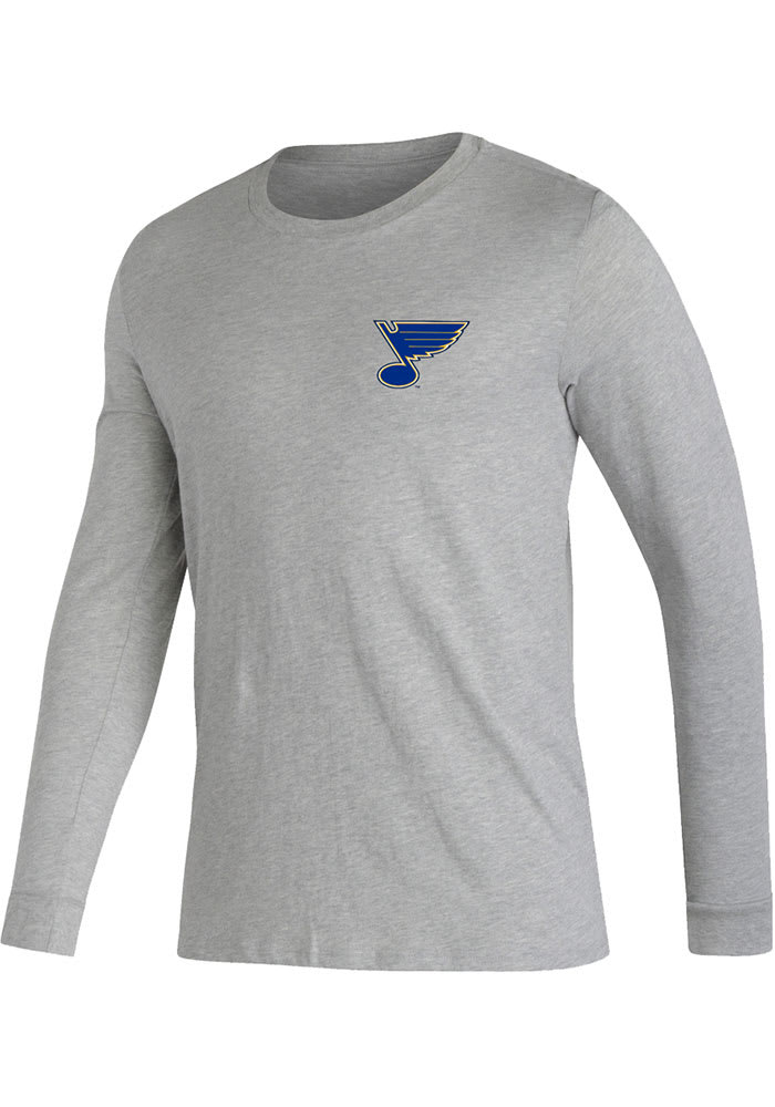Adidas St Louis Blues Grey Jersey History Long Sleeve T Shirt
