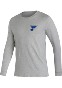 Adidas St Louis Blues Grey History Long Sleeve T Shirt