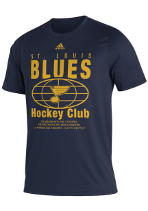 Adidas St Louis Blues Navy Blue Around the World Short Sleeve T Shirt