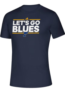 Adidas St Louis Blues Navy Blue Dassler Local Short Sleeve T Shirt