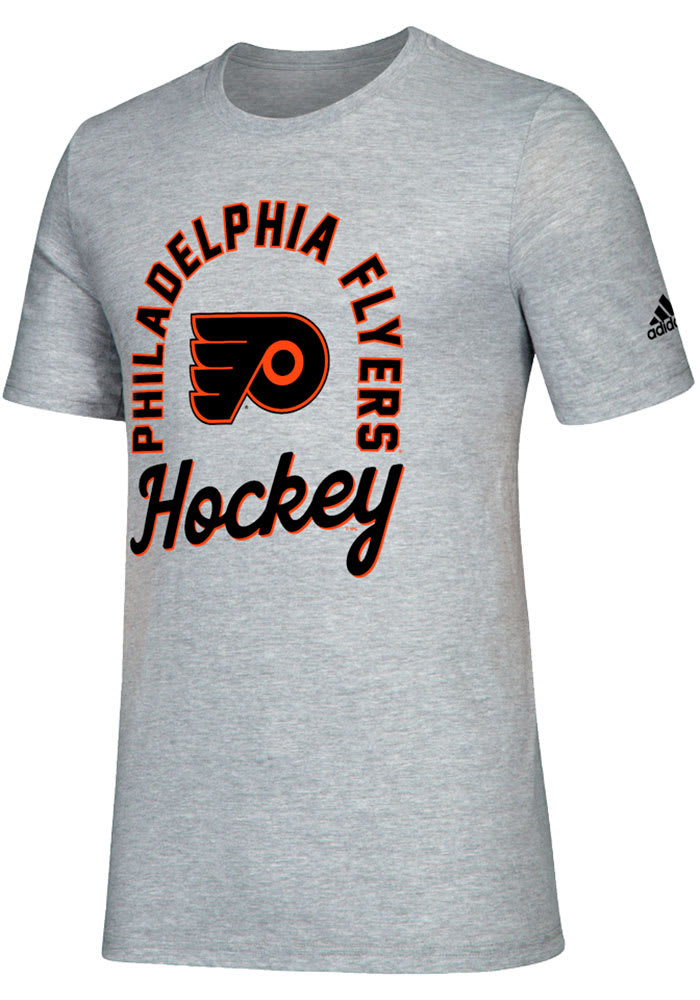 Adidas Philadelphia Flyers Grey Rink Arch Short Sleeve T Shirt