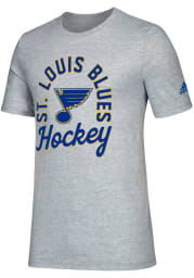 Adidas St Louis Blues Grey Rink Arch Short Sleeve T Shirt