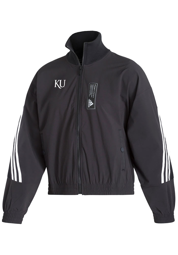 Adidas Kansas Jayhawks Womens Black Adidas Aeroknit Long Sleeve Track Jacket