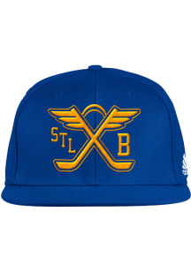Adidas St Louis Blues Mens Blue 2021 Winter Classic Cross Sticks Flex Hat
