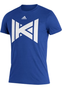 Adidas Kansas Jayhawks Blue Sideline Reverse Retro Triblend Short Sleeve Fashion T Shirt