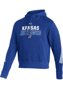 Adidas Kansas Jayhawks Mens Blue Fashion Long Sleeve Hoodie