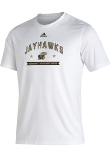 Adidas Kansas Jayhawks White Salute To Service Short Sleeve T Shirt