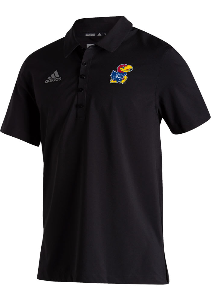 Adidas Kansas Jayhawks Mens Black Playoff Pack Short Sleeve Polo