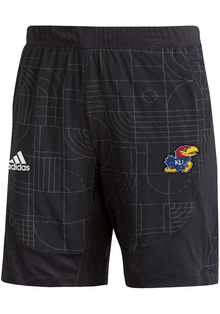 Adidas Kansas Jayhawks Mens Black Playoff Pack Shorts