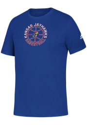 Adidas Kansas Jayhawks Youth Blue Basketball Circle Short Sleeve T-Shirt
