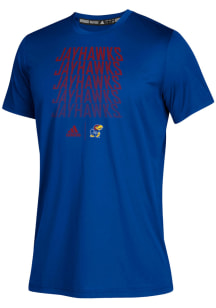 Adidas Kansas Jayhawks Youth Blue Name Fade Short Sleeve T-Shirt