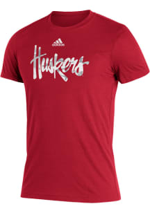 Adidas Nebraska Cornhuskers Red Sideline Reverse Retro Triblend Short Sleeve Fashion T Shirt