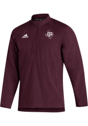 Adidas Texas A&M Aggies Mens Maroon Sideline Woven Long Sleeve 1/4 Zip Pullover
