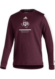 Adidas Texas A&amp;M Aggies Mens Maroon Sideline Long Sleeve Sweatshirt