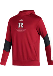 Adidas Rutgers Scarlet Knights Mens Red Sideline Pullover Hood