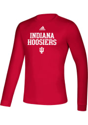 Adidas Indiana Hoosiers Crimson Flat Name Mascot Long Sleeve T-Shirt