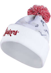 Adidas Nebraska Cornhuskers White Reverse Retro Pom Mens Knit Hat